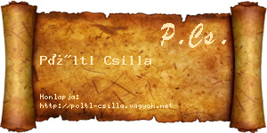 Pöltl Csilla névjegykártya